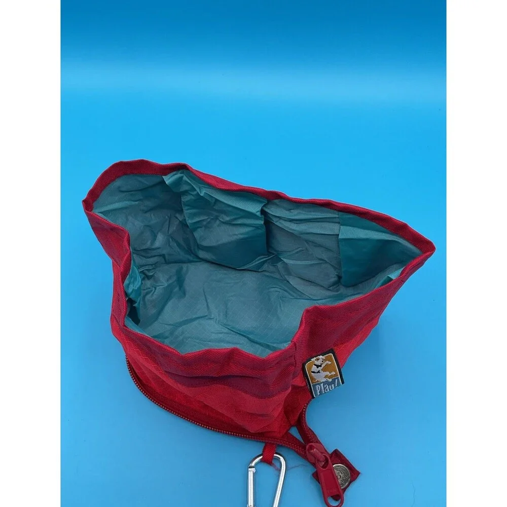 Kurgo Zippy Travel Bowl - Barn Red, Collapsible & Portable Dog Bowl (K01559)
